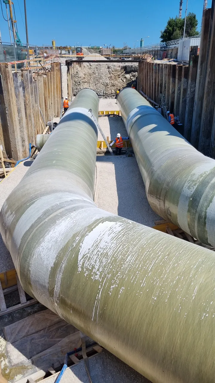 Fornitura e montaggio tubazioni GRP — ENEL, Centrale di Fusina (VE)
