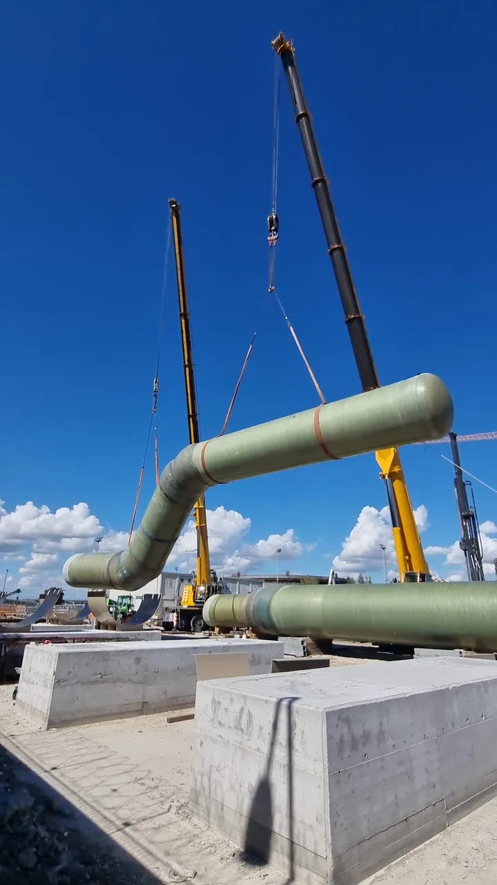 Fornitura e montaggio tubazioni GRP — ENEL, Centrale di Fusina (VE)