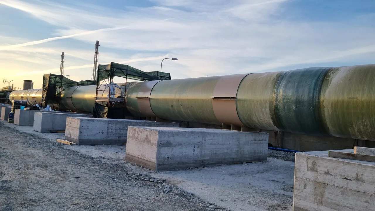 Fornitura e montaggio tubazioni GRP — ENEL, Centrale di Fusina (VE)