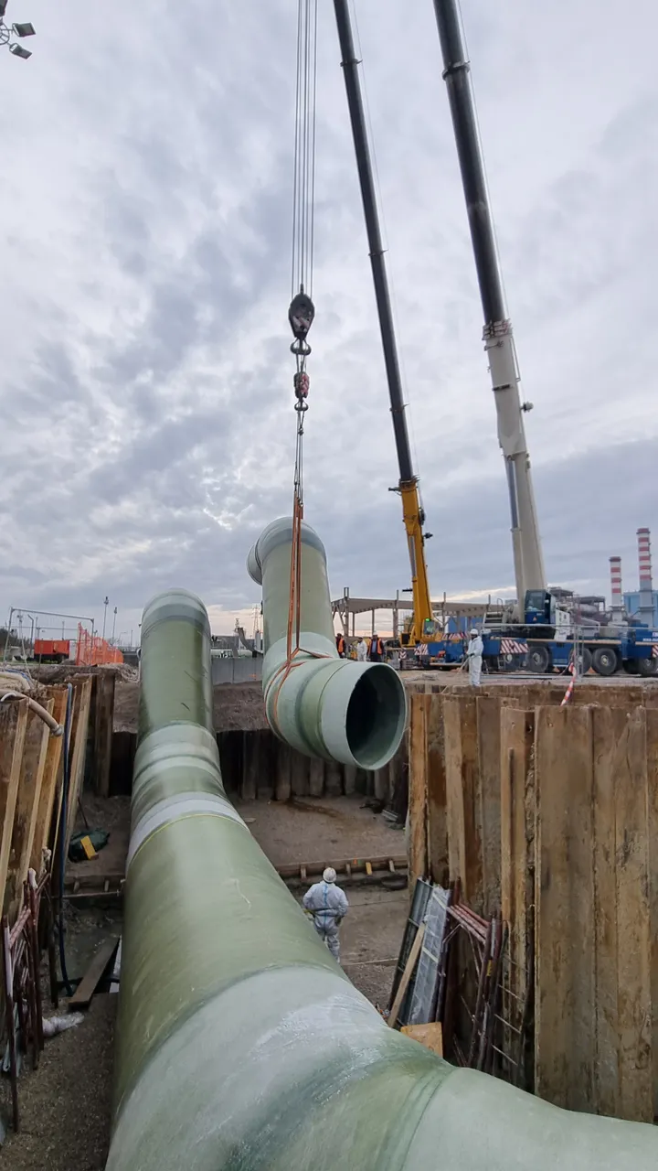 Fornitura e montaggio tubazioni GRP — ENEL, Centrale di Fusina (VE)