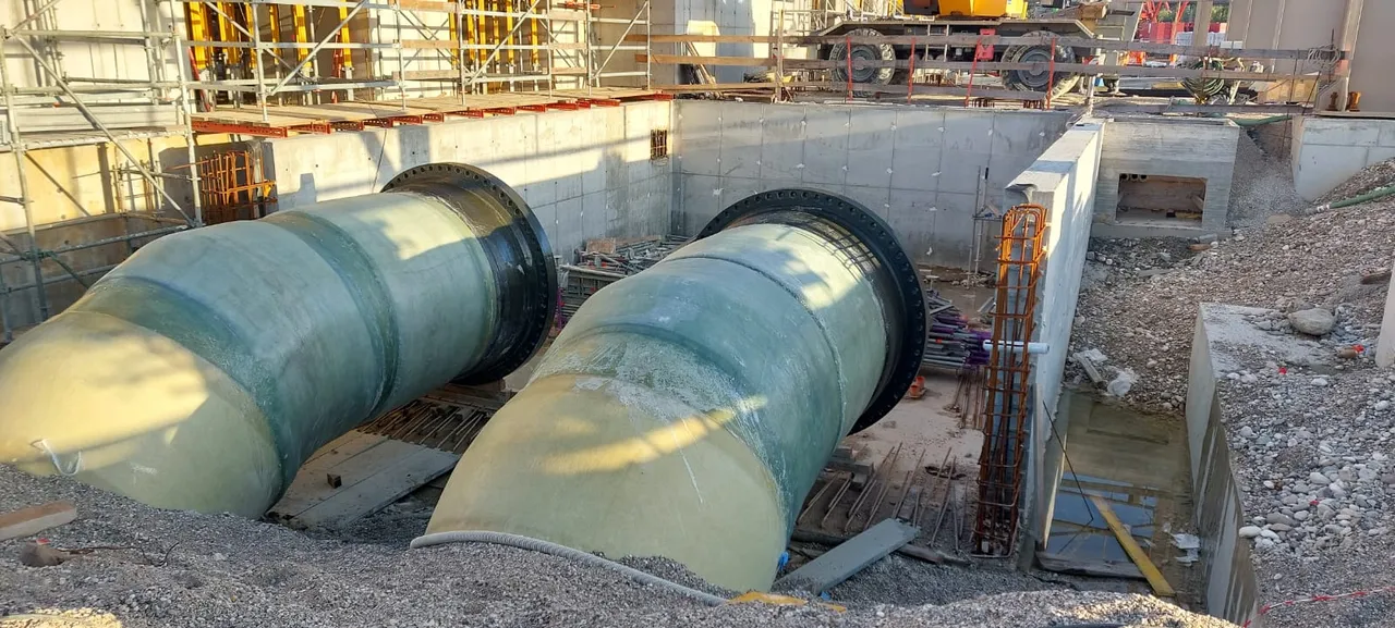 Fornitura e montaggio tubazioni GRP — ENEL, Centrale di Fusina (VE)
